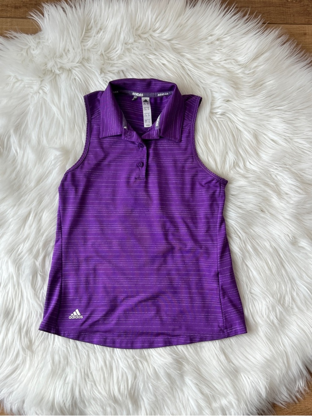 Purple Sleeveless Girls Adidas Golf Polo Size S